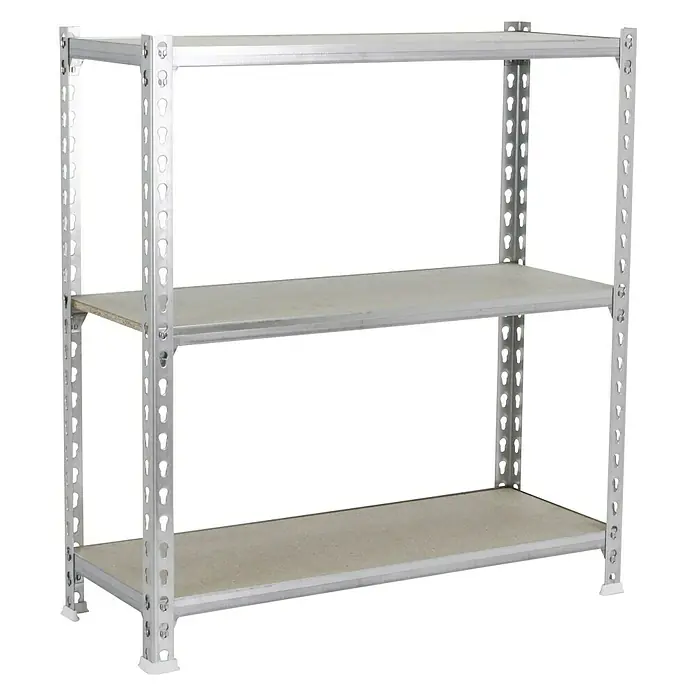 Simonrack Maderclick Estantería metálica Mini - L x An x Al: 30 x 80 x 90 cm, Capacidad de carga: 150 kg/balda, Número de baldas: 3 ud., Galvanizado