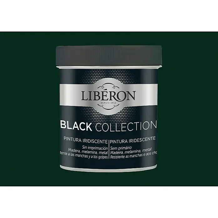 Libéron Pintura para efectos decorativos Black Collection - Negro verde, 500 ml, Brillante