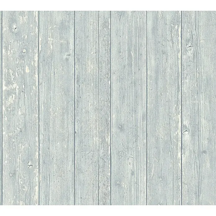 Lutèce Authentic Walls 2 Vliestapete - Grau/Blau, Holzoptik, 10,05 x 0,53 m - Detailaufnahme