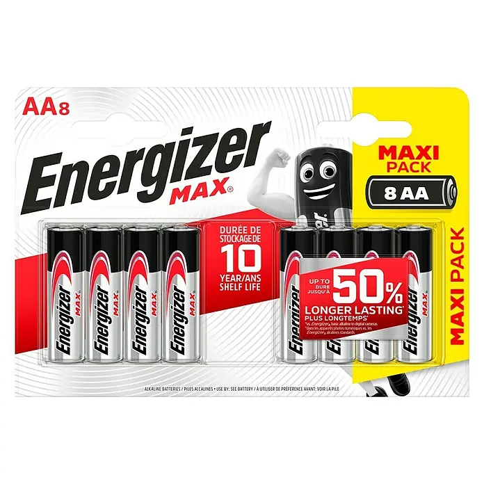 Energizer Batterie Max - Mignon AA, 1,5 V, Alkali-Mangan, 8 Stk.