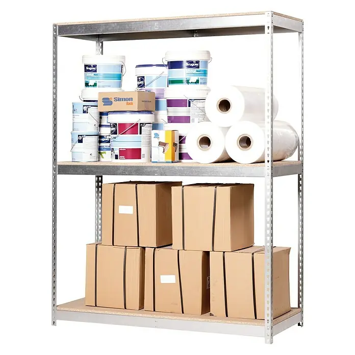 Simonrack Ecoforte Estructura de estantería - L x An x Al: 45 x 150 x 200 cm, Capacidad de carga: 400 kg/balda, Número de baldas: 3 ud., Galvanizado