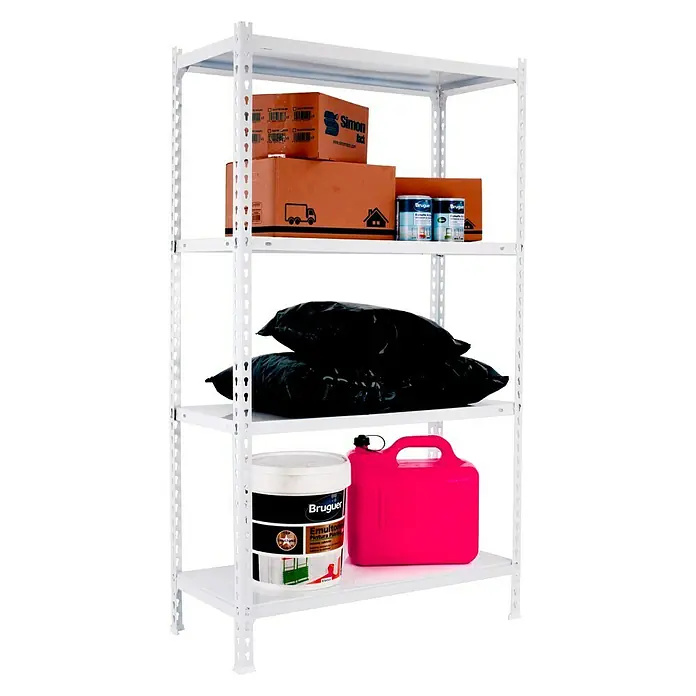 Simonrack Simonclick Estantería metálica Ecoclick - L x An x Al: 40 x 90 x 150 cm, Capacidad de carga: 70 kg/balda, Número de baldas: 4 ud., Blanco