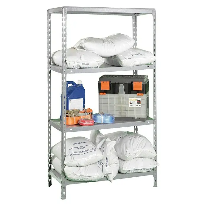 Simonrack Simonclick Estantería metálica Ecoclick Mini - L x An x Al: 40 x 80 x 160 cm, Capacidad de carga: 150 kg/balda, Número de baldas: 4 ud., Galvanizado