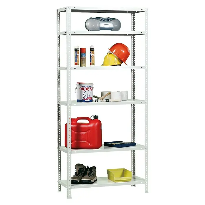 Simonrack Simonclassic Estantería metálica Advantage - L x An x Al: 30 x 90 x 200 cm, Capacidad de carga: 75 kg/balda, Número de baldas: 6 ud., Atornillado, Blanco