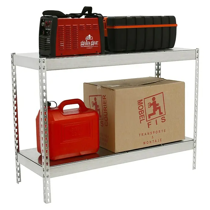 Simonrack Simonforte Estantería para cargas pesadas Metal - L x An x Al: 60 x 120 x 90 cm, Capacidad de carga: 600 kg/balda, Número de baldas: 2 ud., Galvanizado