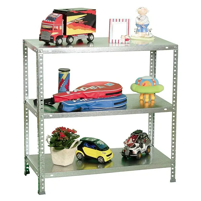 Simonrack Simonclassic Metallregal Advantage - L x B x H: 40 x 90 x 90 cm, Traglast: 75 kg/Boden, Anzahl Böden: 3 Stk., Schrauben, Silber