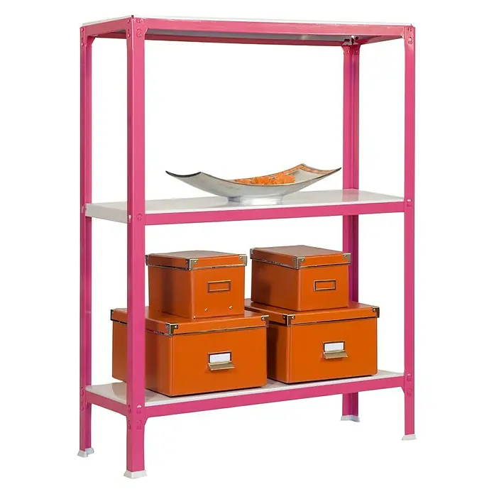 Simonrack Simonhome Estantería metálica Homeclick Color Plus - L x An x Al: 30 x 100 x 90 cm, Capacidad de carga: 150 kg/balda, Número de baldas: 3 ud., Rosa