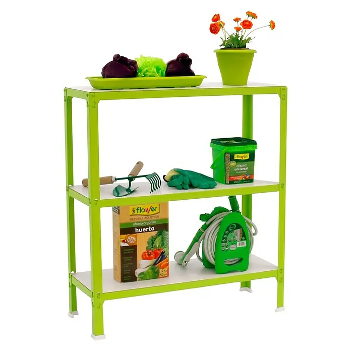 Simonrack Simonhome Estantería metálica Homeclick Wood Color Plus - L x An x Al: 30 x 100 x 90 cm, Capacidad de carga: 150 kg/balda, Número de baldas: 3 ud., Verde