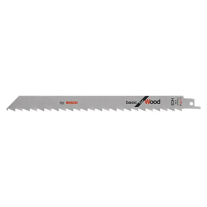 Bosch Professional Hoja de sierra de sable S 1111 K Basic for Wood - Madera, 2 ud., Largo: 225 mm