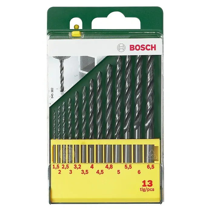 Bosch Juego de brocas de metal HSS-R - 13 pzs., Apto para: Hierro fundido gris