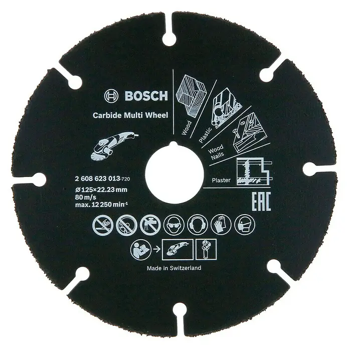 Bosch Disco de corte de carburo Carbide Multi Wheel - Diámetro disco: 125 mm, Apto para: Tubos, 1 ud.