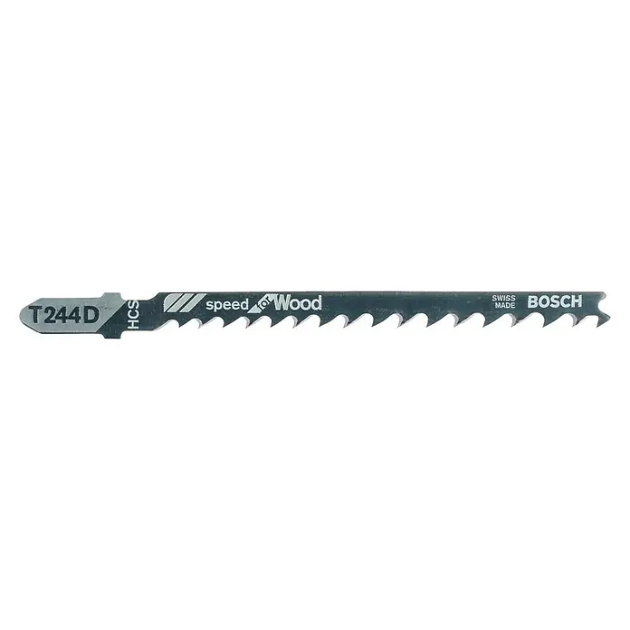Bosch Professional Hoja de sierra de calar T 244 D Speed for Wood - Madera / madera aglomerada, 5 ud.
