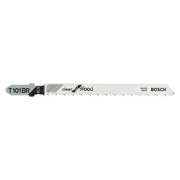 Bosch Professional Hoja de sierra de calar T 101 BR Clean for Wood - Madera / madera aglomerada, 5 ud.