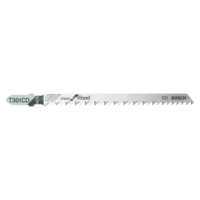 Bosch Professional Hoja de sierra de calar T 301 CD Clean for Wood - Madera / madera aglomerada, 5 ud.