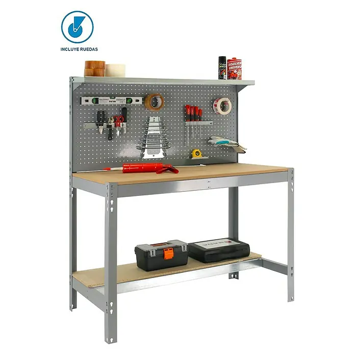 Simonrack Simonwork Banco de trabajo BT3 Mobile - L x An x Al: 61 x 91 x 144,5 cm, Capacidad de carga: 280 kg, Gris