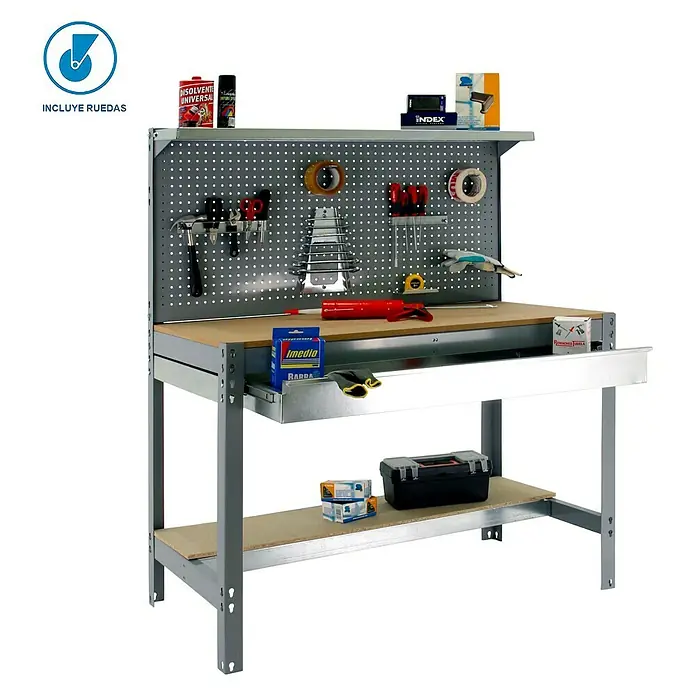 Simonrack Simonwork Banco de trabajo BT3 Box Mobile - L x An x Al: 61 x 91 x 144,5 cm, Capacidad de carga: 280 kg, Gris