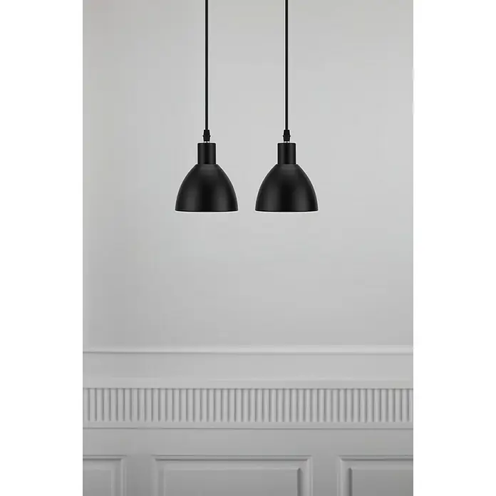 Nordlux Ray Lámpara colgante redonda - 80 W, Ø x Al: 12 x 16,5 cm, Negro, E14