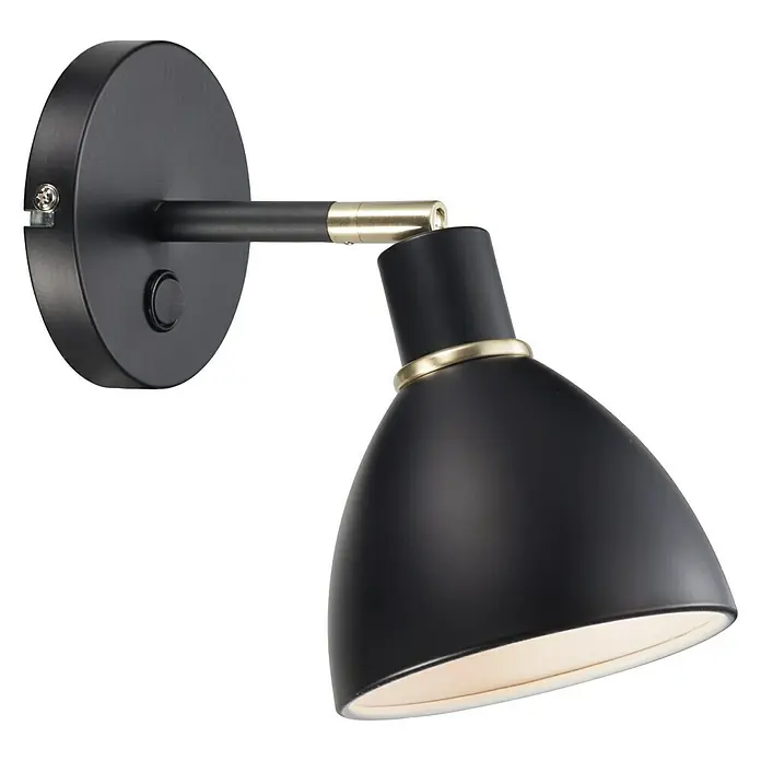 Nordlux Ray Aplique de pared - 40 W, L x An x Al: 12 x 12 x 20 cm, Negro, E14
