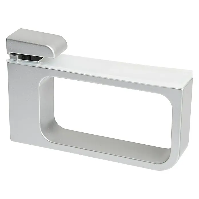 Format Wandregalhalter Clapton - L x B x H: 10 x 6 x 1,9 cm, Silber - Vorderansicht