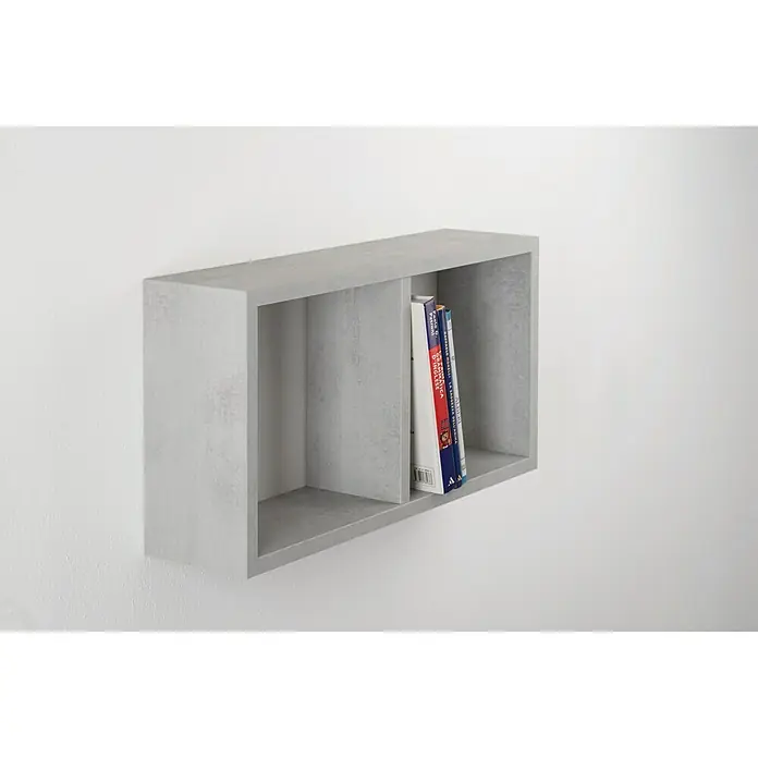 Format Wandregal Yasmine - L x B x H: 59 x 14,5 x 30 cm, Beton - Vorderansicht