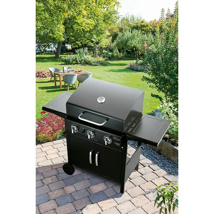 Barbacoa de gas Memphis - Número de quemadores: 3, Superficie parrilla: 55 x 44 cm, 8,4 kW