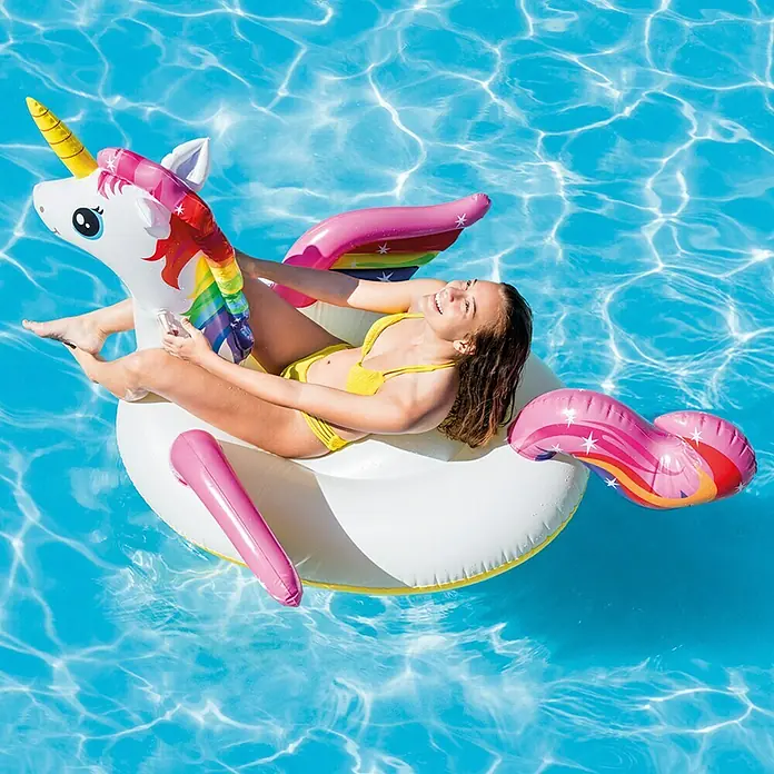 Intex Animal acuático Unicornio Isla L - L x An x Al: 201 x 140 x 97 cm