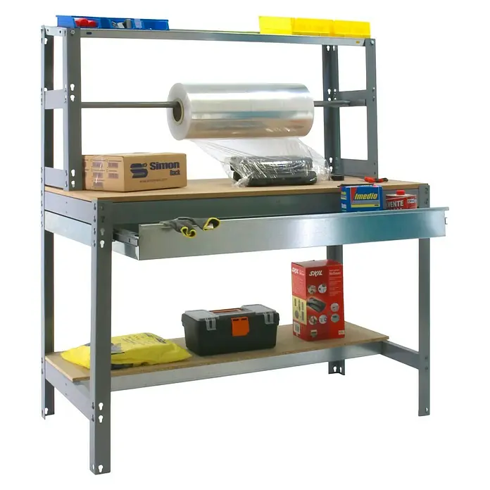 Simonrack Simonwork Banco de trabajo BT4 Box - L x An x Al: 76 x 151 x 144,5 cm, Capacidad de carga: 600 kg, Gris