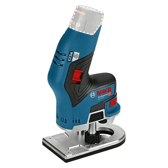 Bosch Professional Akku-Kantenfräser GKF 12V-8 - 12 V, Ohne Akku, Leerlaufdrehzahl: 13.000 U/min - Linke Seitenansicht