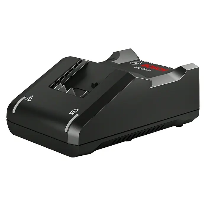 Bosch Professional Ladegerät GAL 18V-40 - Passend für: Bosch Professional Li-Ionen-Akkus 14,4 V/18 V - Linke Seitenansicht