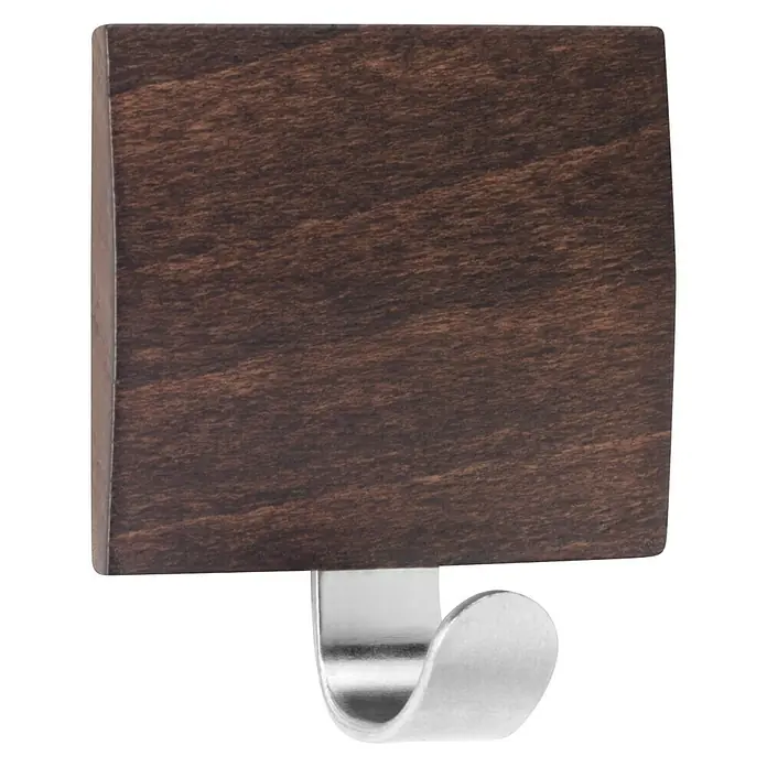 Inofix Colgador adhesivo 2320 - 1 ud., Madera, Wengué, Cuadrado