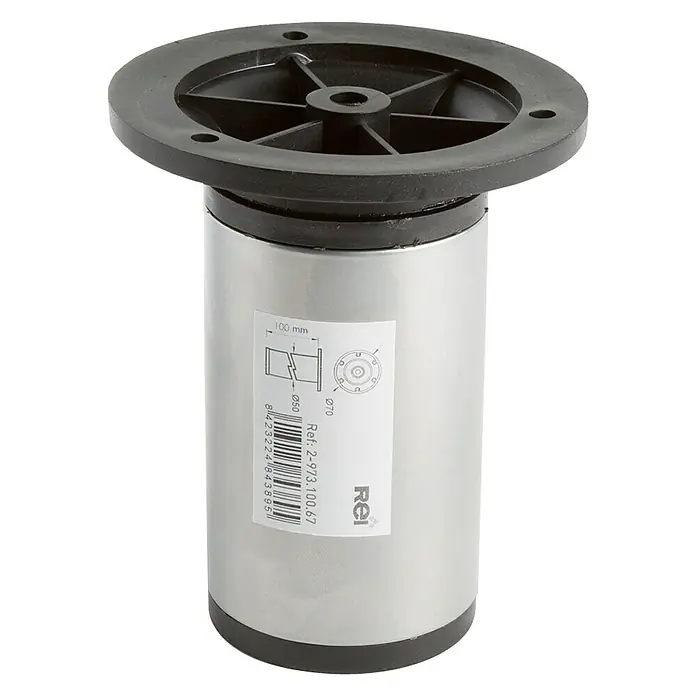 Pata para muebles 973 - Ø x L: 50 mm x 10 cm, Aluminio