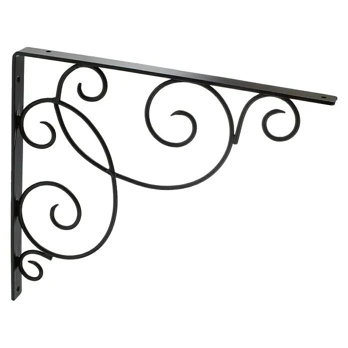 Rei Clásica Escuadra de soporte 1479 - L x An x Al: 20 x 30 x 2 cm, Carga soportada: 20 kg, Acero, Negro