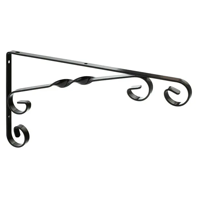Rei Escuadra de soporte 1475 - L x An x Al: 15 x 28 x 1,2 cm, Carga soportada: 30 kg, Acero, Negro