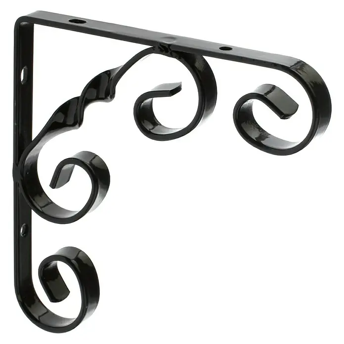 Rei Escuadra de soporte 1475 - L x An x Al: 13 x 13 x 1,2 cm, Carga soportada: 30 kg, Acero, Negro