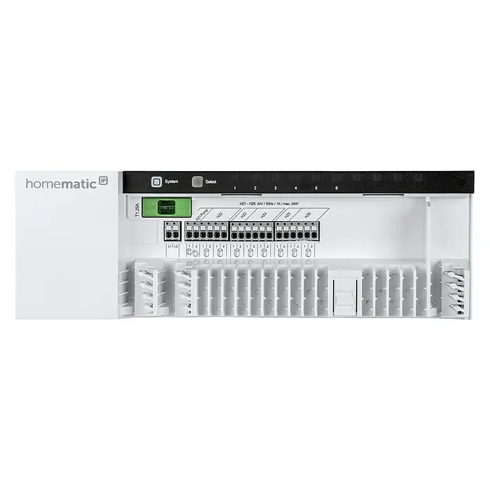 Homematic IP Fußbodenheizungsregler HmIP-FAL24-C6 - 24 V/50 Hz, Max. Leistung: 24 W - Rückansicht