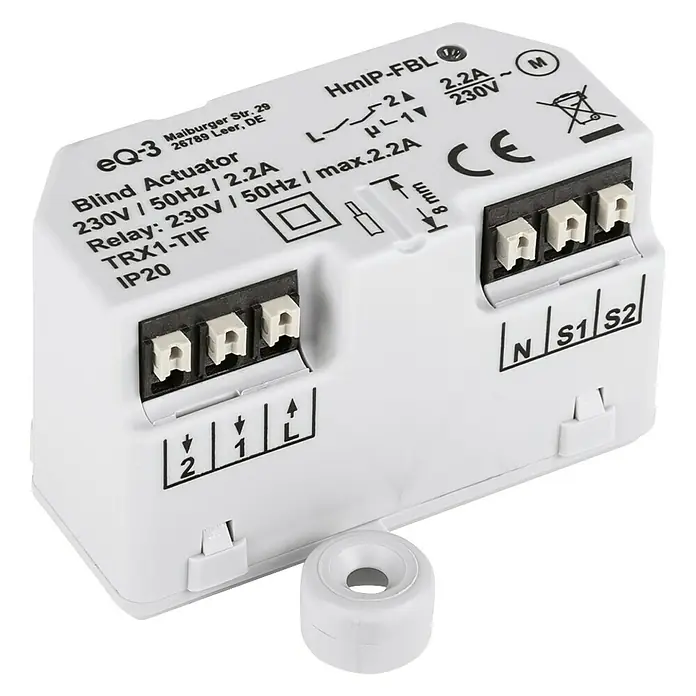 Homematic IP Jalousieschalter HmIP-FBL - Unterputz, 41 x 54 x 33 mm, 230 V/50 Hz - Rechte Seitenansicht