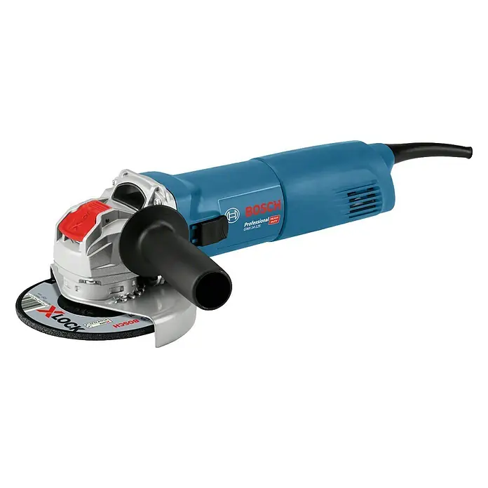 Bosch Professional X-Lock Winkelschleifer GWX 10-125 X-Lock - 1.000 W, Durchmesser Scheibe: 125 mm, Leerlaufdrehzahl: 11.000 U/min - Linke Seitenansicht