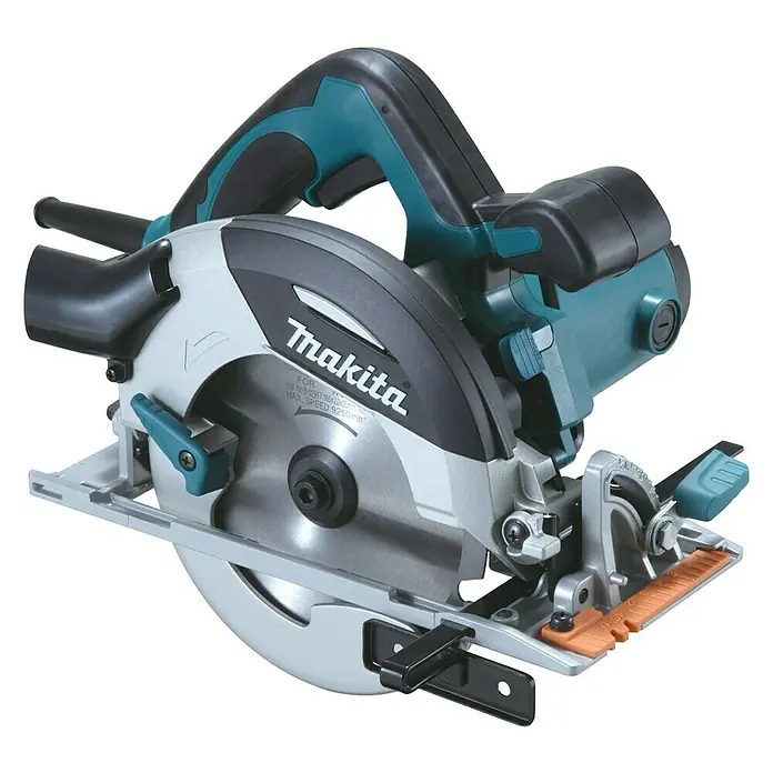 Makita Handkreissäge HS6101J1 - 1.100 W, Sägeblatt: Ø 165 mm, Leerlaufdrehzahl: 0 U/min - 5.500 U/min - Vorderansicht