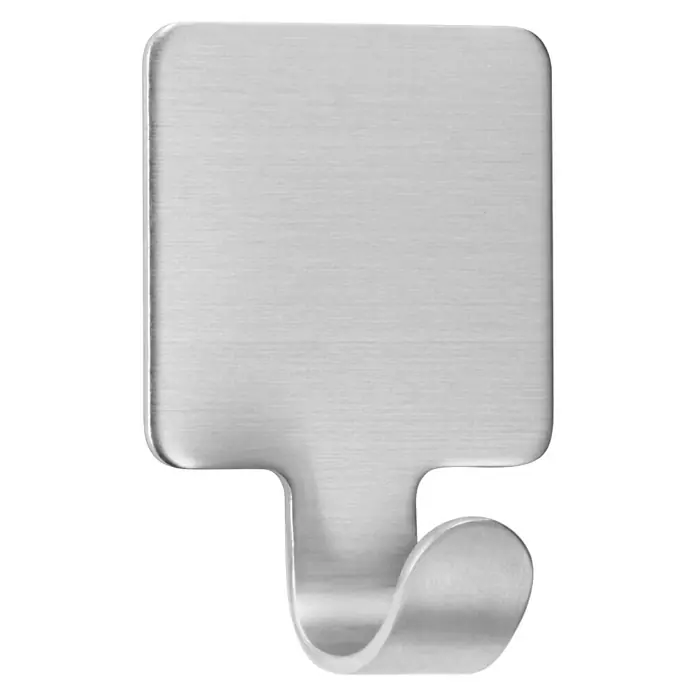 Inofix Colgador adhesivo 2077 - 2 ud., Acero inoxidable, Plateado, Rectangular