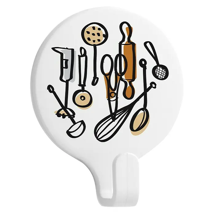Inofix Colgador adhesivo Cocina - 2 ud., Blanco, Redonda