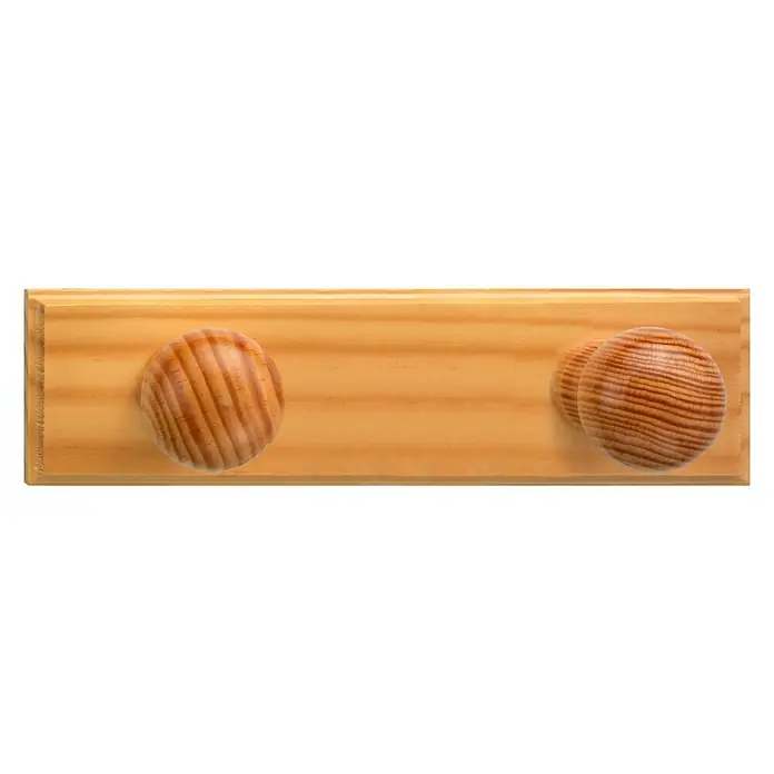 Inofix Perchero 1462 - L x An x Al: 22 x 6 x 7 cm, Número de ganchos: 2 ud., Pino natural