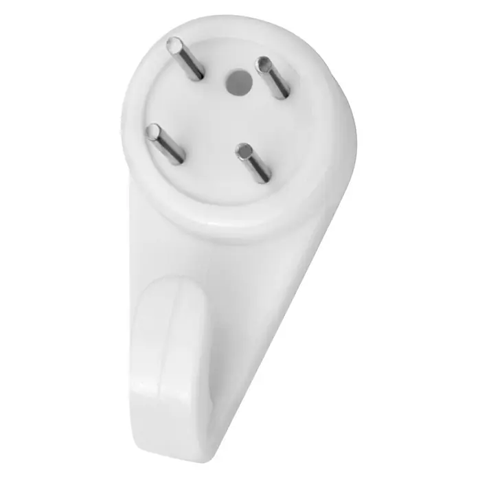 Inofix Gancho para colgar 3002-2- - Plástico, Montaje en la pared, Blanco