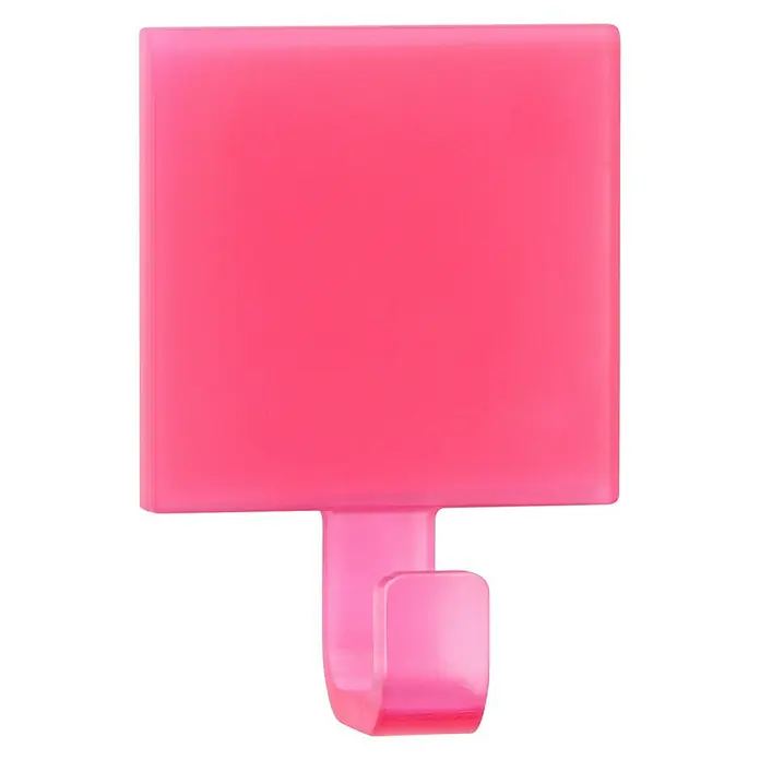 Inofix Colgador adhesivo 2305 - 1 ud., Plástico, Rosa, Cuadrado