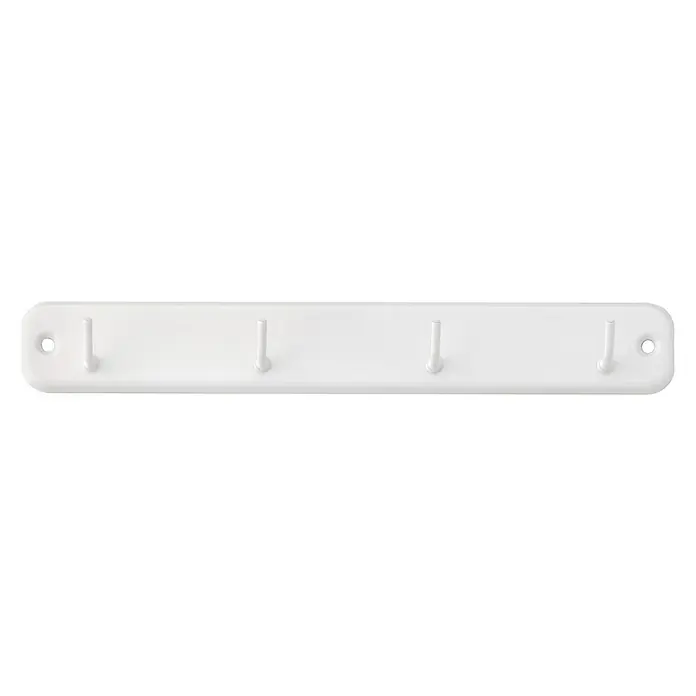 Inofix Perchero 3084 - L x An x Al: 23 x 3,2 x 3 cm, Número de ganchos: 4 ud., Blanco, Acero inoxidable