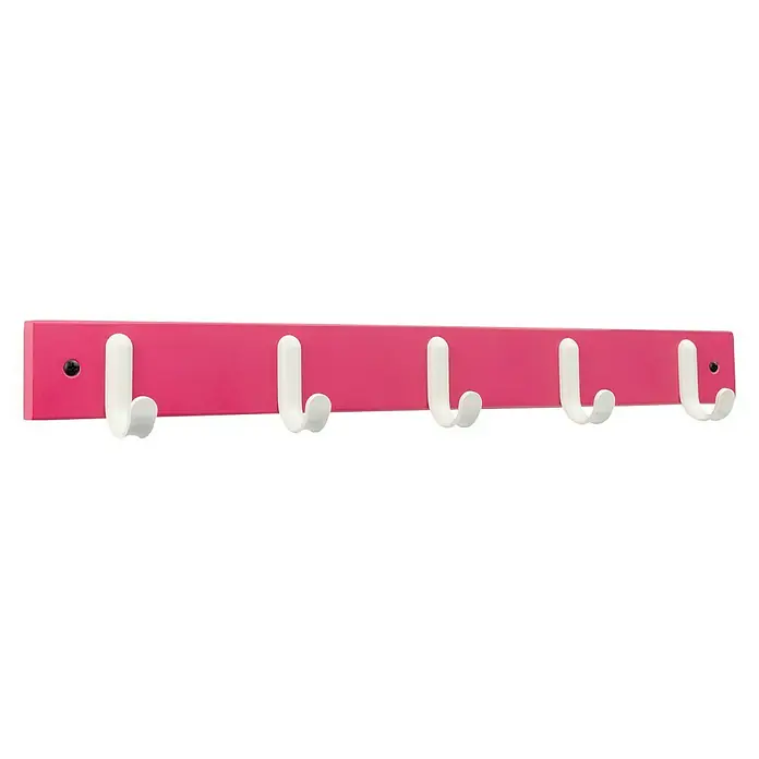 Inofix Perchero 3707 - L x An x Al: 48,8 x 6 x 5,2 cm, Número de ganchos: 5 ud., Rosa, Madera
