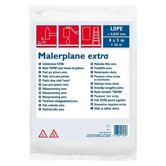 Film protector Cubretodo - 5 x 4 m, 30 µm, Resistente y duradero