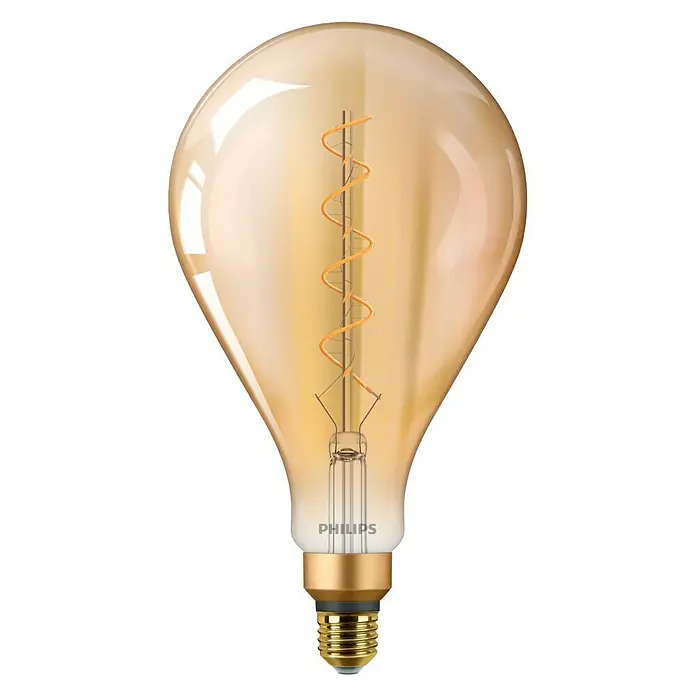 Philips Bombilla LED Vintage Gold - 5,5 W, E27, Color de luz: Blanco cálido, Redonda