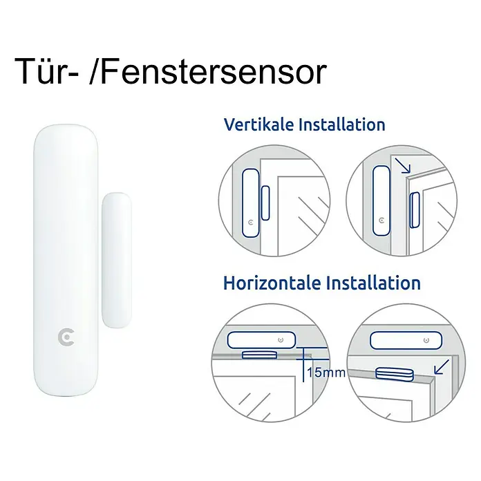 Clarer Fenster- & Türsensor S03 - Passend für: Clarer Alarmanlage C3, Reichweite ca.: 100 m, Funk - Detailaufnahme