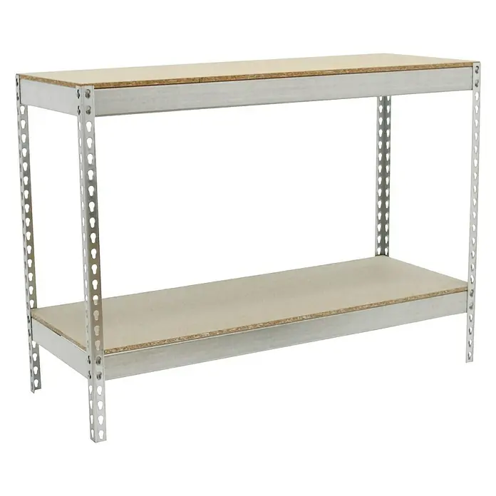 Simonrack Ecoforte Estantería para cargas pesadas Chipboard - L x An x Al: 75 x 120 x 90 cm, Capacidad de carga: 400 kg/balda, Número de baldas: 2 ud., Galvanizado