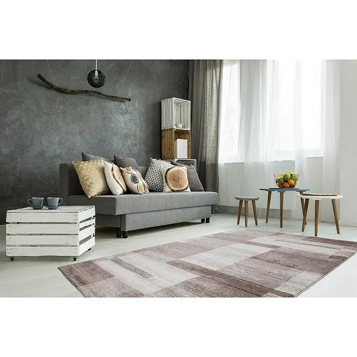 Kurzflorteppich 501 - Beige, 230 x 160 cm, 100 % Polypropylen (Flor) - Stimmungsaufnahme